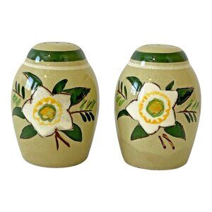 MCM Starflower Stangl Shakers Salt & Pepper Hand-Painted Stoppers 1952 Vtg